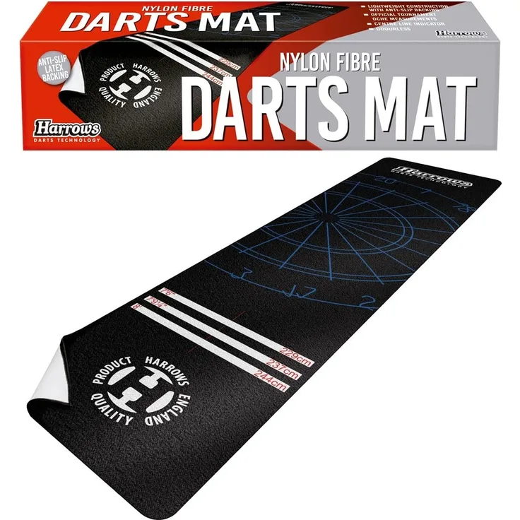 Harrows Dartmatte 300 x 65 cm Nylon/Latex schwarz
