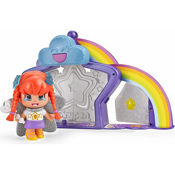 Famosa Pinypon Mix is Max Magische Stern TÃ¼r mit leuchtender Wolke und Spielfigur (7cm) Spielset