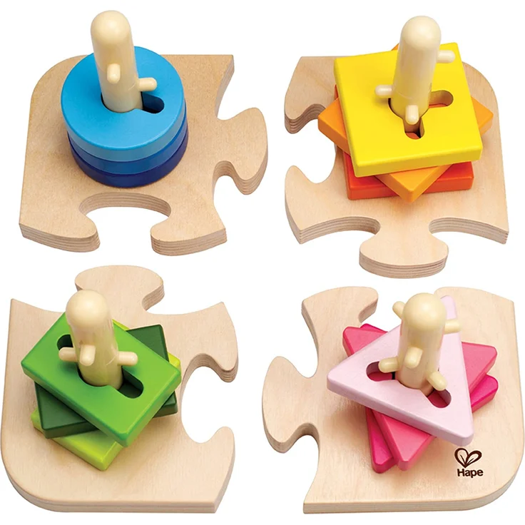 Hape E0411 - Kreatives Steckpuzzle, Motorikspielzeug, aus Holz, ab 18 Monate - Preisvergleich – Bild 2