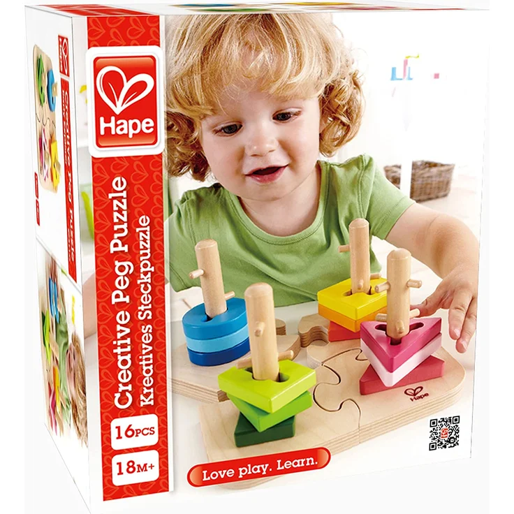 Hape E0411 - Kreatives Steckpuzzle, Motorikspielzeug, aus Holz, ab 18 Monate - Preisvergleich – Bild 6