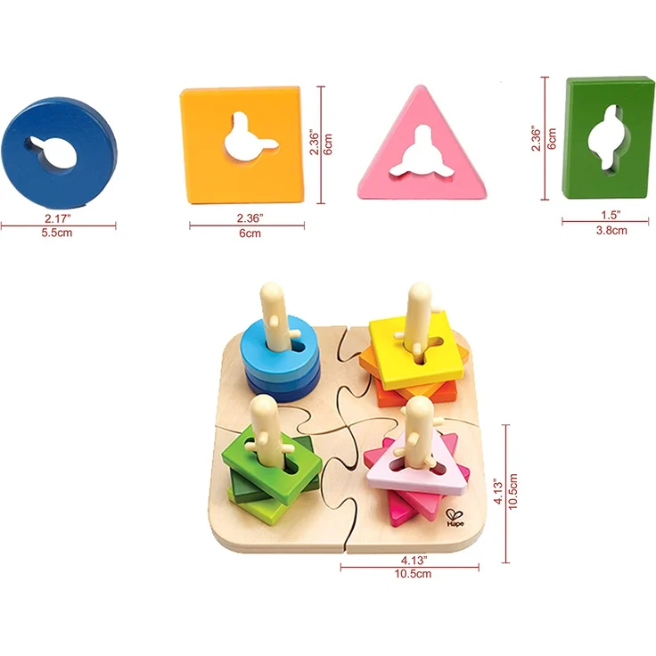 Hape E0411 - Kreatives Steckpuzzle, Motorikspielzeug, aus Holz, ab 18 Monate - Preisvergleich – Bild 4