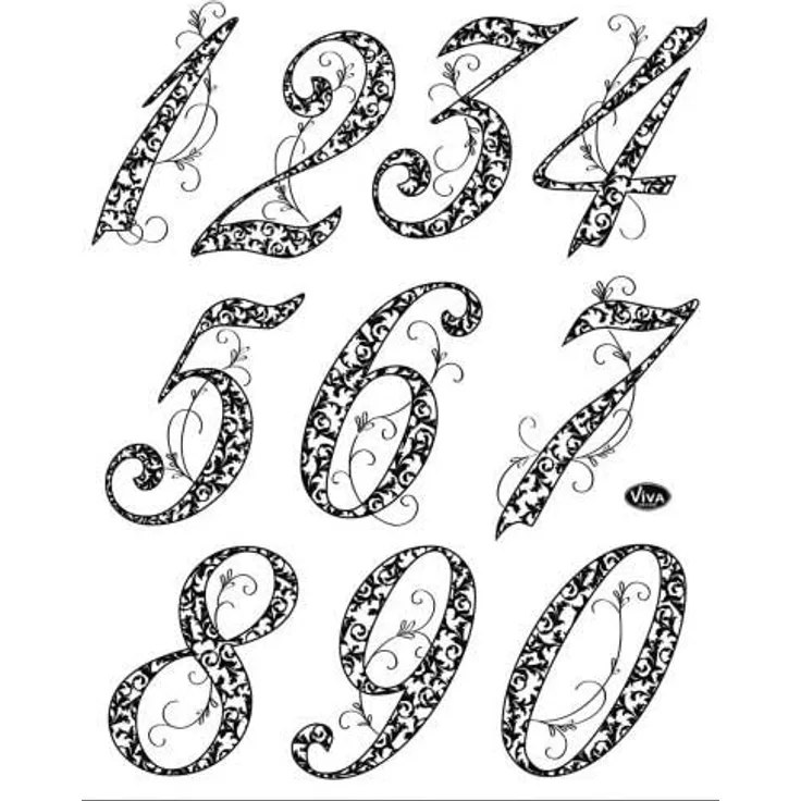 Viva Decor Silikonstempel D42 - Jubiläumszahlen 14x18cm