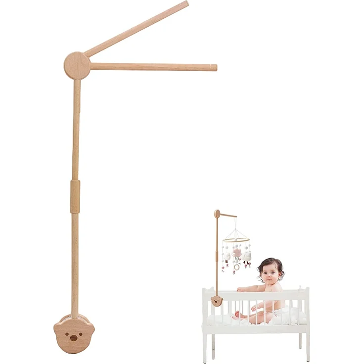 Promise Babe Baby Mobile Halterung Holz Bär für Babyett, Kinderzimmer Wickeltisch Laufstall DIY Flexible Baby Mobile Halter Gestell Stange Mobile Befestigung Aufhängung Spieluhr Windspiele Bettglocke – Bild 2