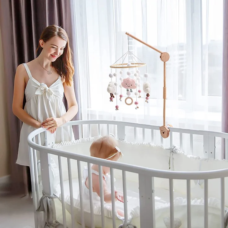 Promise Babe Baby Mobile Halterung Holz Bär für Babyett, Kinderzimmer Wickeltisch Laufstall DIY Flexible Baby Mobile Halter Gestell Stange Mobile Befestigung Aufhängung Spieluhr Windspiele Bettglocke – Bild 3
