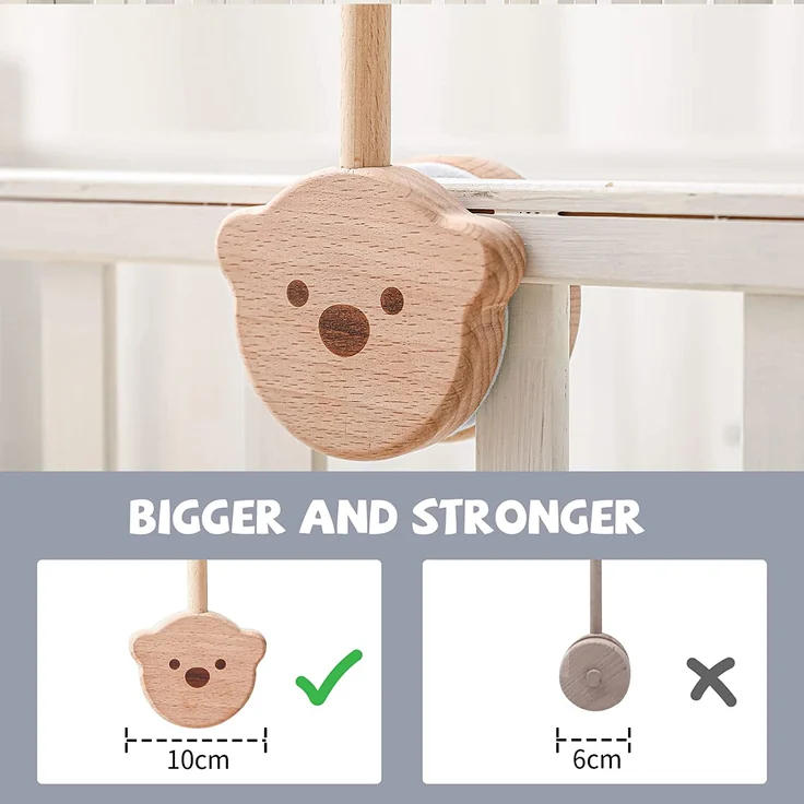 Promise Babe Baby Mobile Halterung Holz Bär für Babyett, Kinderzimmer Wickeltisch Laufstall DIY Flexible Baby Mobile Halter Gestell Stange Mobile Befestigung Aufhängung Spieluhr Windspiele Bettglocke – Bild 4