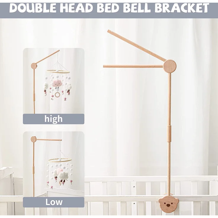 Promise Babe Baby Mobile Halterung Holz Bär für Babyett, Kinderzimmer Wickeltisch Laufstall DIY Flexible Baby Mobile Halter Gestell Stange Mobile Befestigung Aufhängung Spieluhr Windspiele Bettglocke – Bild 7