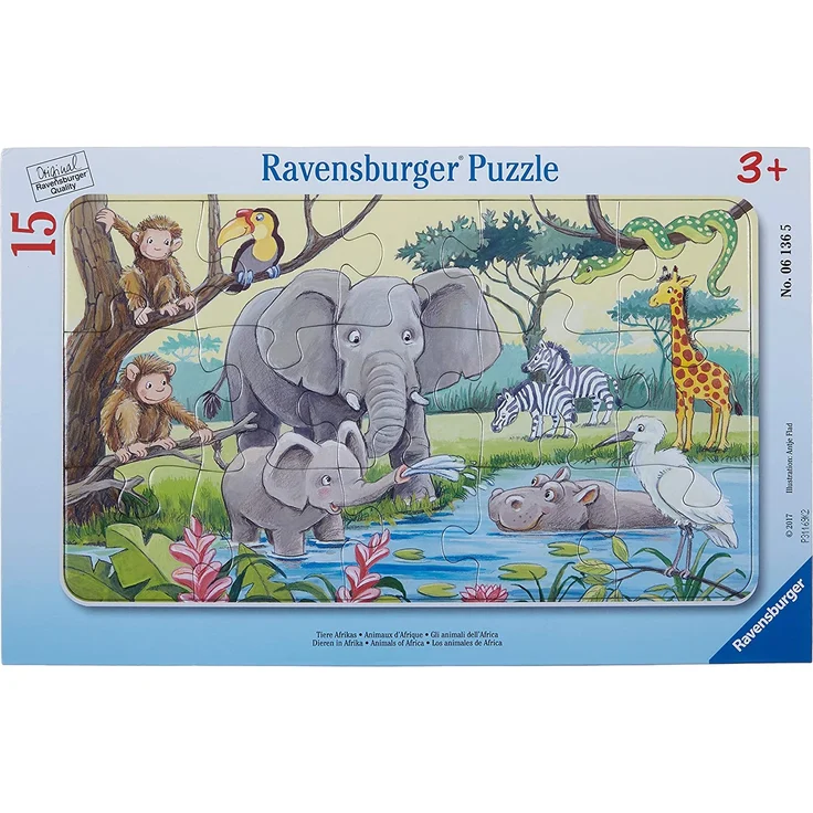 Ravensburger Rahmenpuzzle 15 Teile Tiere Afrikas – Bild 1