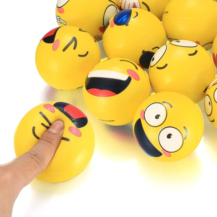 18 Stücke Stressball, Anti Stress Spielzeug Bälle, Antistressbälle für Kinder Erwachsene Mitgebsel Gastgeschenke Kindergeburtstag Weihnachten – Bild 3