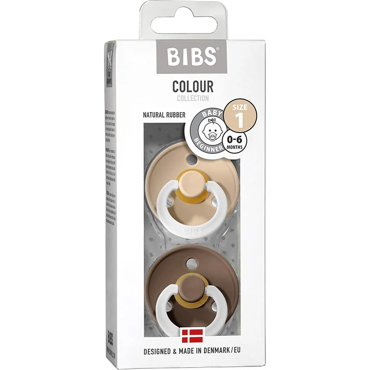 Bibs BIBS 2-PACK S DARK OAK NIGHT & VANILIA NIGHT Hevea Rubber Calming Soother – Bild 3
