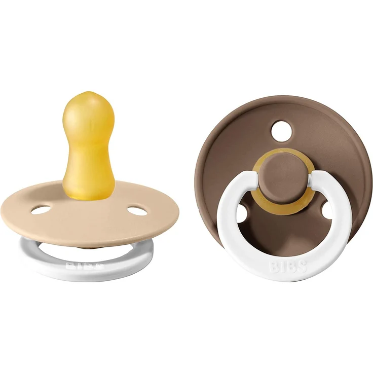 Bibs BIBS 2-PACK S DARK OAK NIGHT & VANILIA NIGHT Hevea Rubber Calming Soother – Bild 1