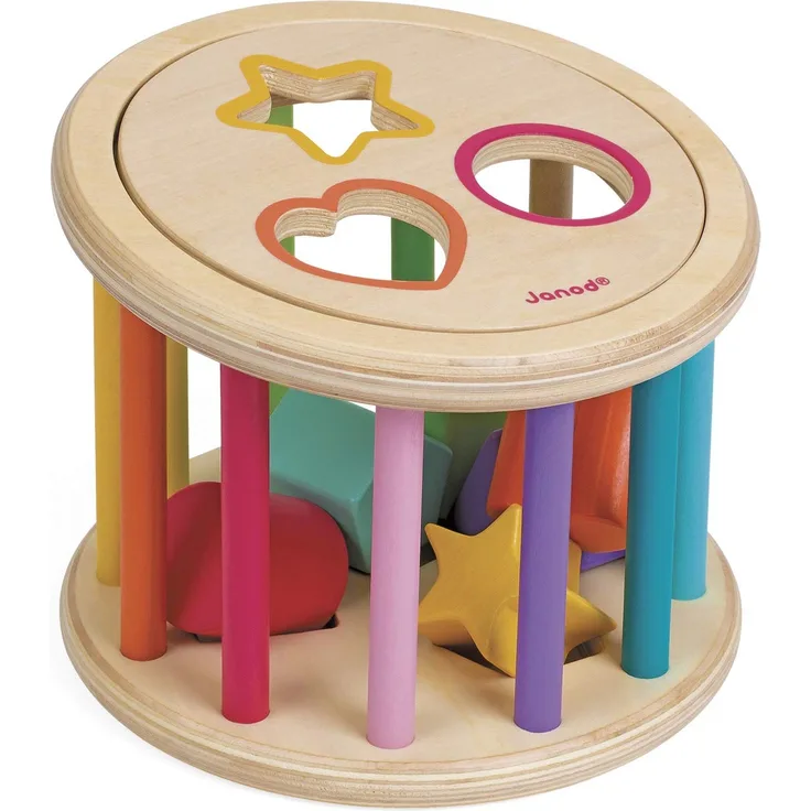 Janod - Holz-Sortierspiel - Rolltrommel