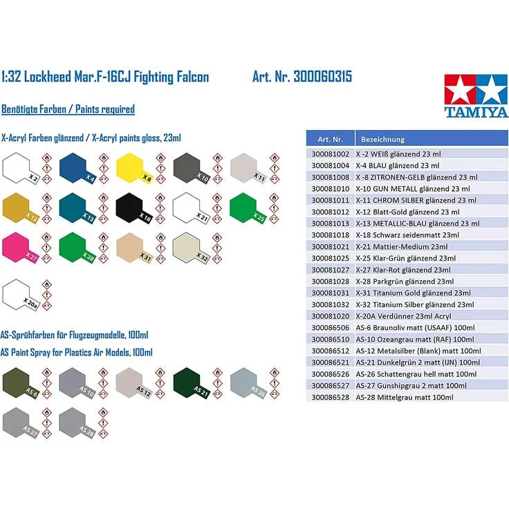 TAMIYA 300060315 1:32 Lockheed Mar. F-16CJ Fighting Falcon - Preisvergleich – Bild 4