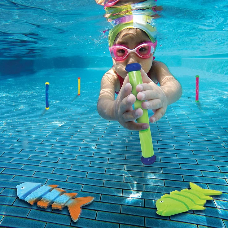 JOYIN 30 Stück Tauchen Spielzeug Unterwasser, Kinder Tauchspielzeug Set: 5 Tauchstäbe, 6 Tauchringe, 5 Piratenschätze, 4 Toypedo Banditen, 3 Algenspielzeug, 3 Fischspielzeug, 4 Krake – Bild 3