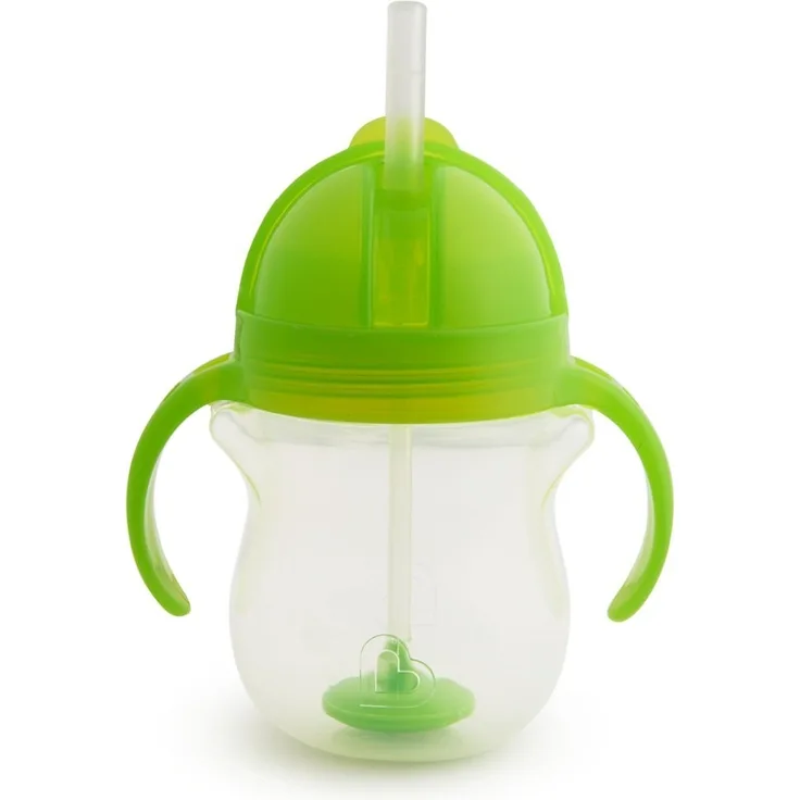 Munchkin Click Lock Trinkhalmbecher mit beschwertem Halm, grün, 207 ml
