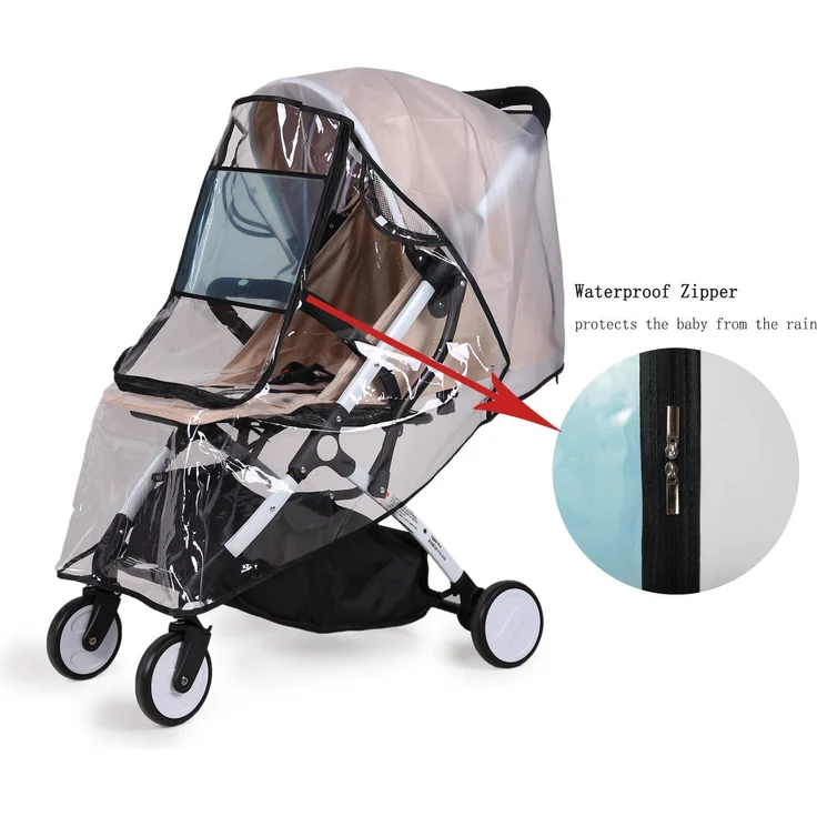 bemece Universal Regenschutz für Kinderwagen, Regenverdeck für buggy, Bequemes Zugangsfenster, Gute Luftzirkulation, Schadstofffrei – Bild 3