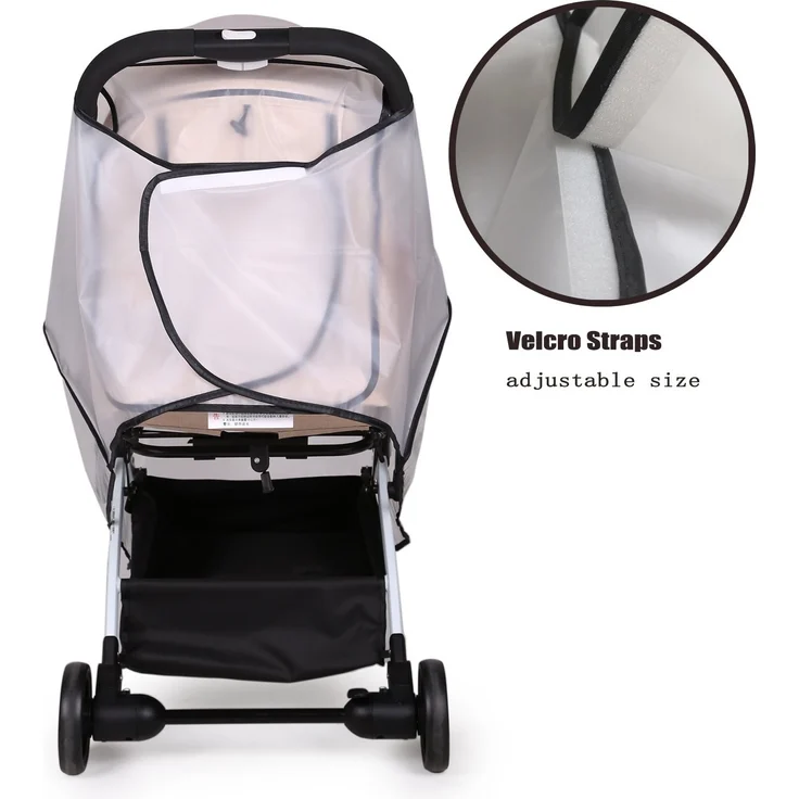 bemece Universal Regenschutz für Kinderwagen, Regenverdeck für buggy, Bequemes Zugangsfenster, Gute Luftzirkulation, Schadstofffrei – Bild 5