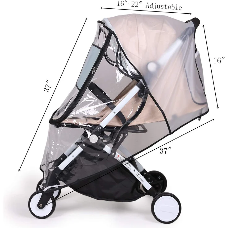 bemece Universal Regenschutz für Kinderwagen, Regenverdeck für buggy, Bequemes Zugangsfenster, Gute Luftzirkulation, Schadstofffrei – Bild 6