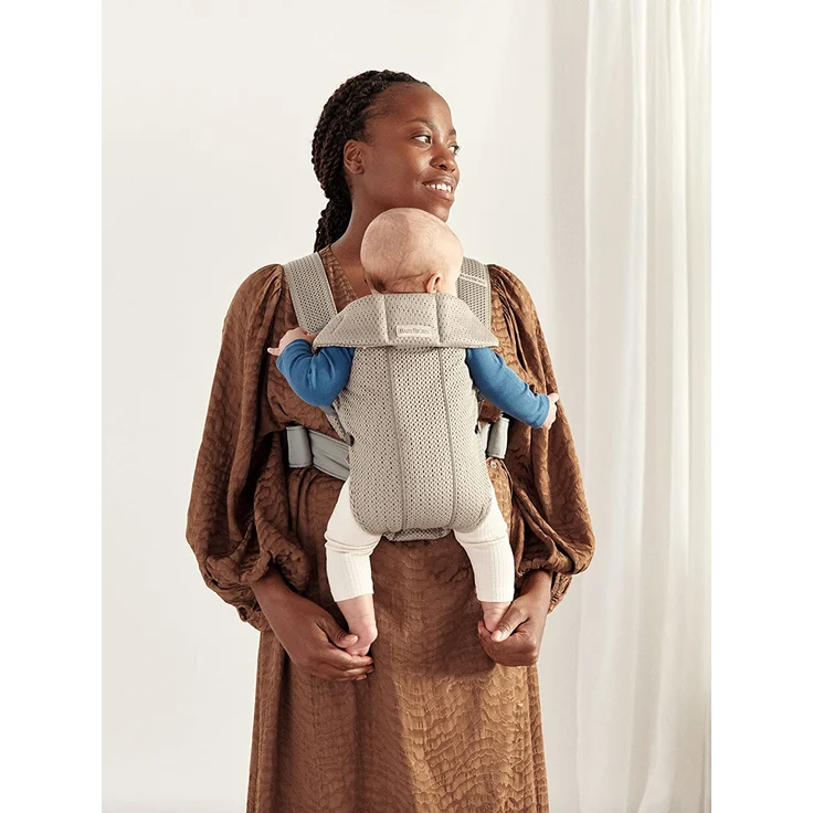 BABYBJÖRN Babytrage Mini (Greige, 3D Mesh) – Bild 2