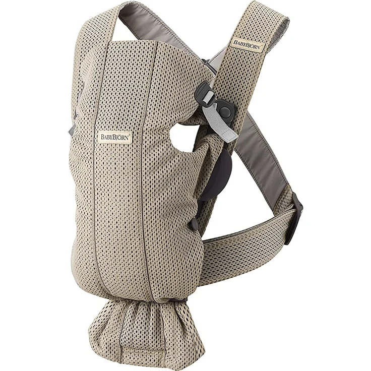 BABYBJÖRN Babytrage Mini (Greige, 3D Mesh) – Bild 1