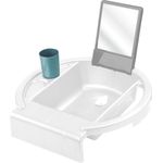 Rotho Babydesign Kinderwaschbecken Kiddy Wash, Zum Anbringen am Badewannenrand, 38,7 x 38,2 x 10 cm, Weiß, 20034 0314 01