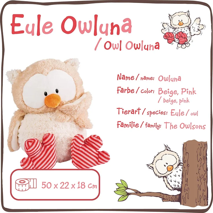 NICI Kuscheltier Eule Owluna mit drehbarem Kopf 50 cm – Eule Plüschtier für Mädchen, Jungen & Babys – Stofftier Eule zum Kuscheln, Spielen & Schlafen – Gemütliches Schmusetier ab 0 Monaten – 46097 – Bild 3