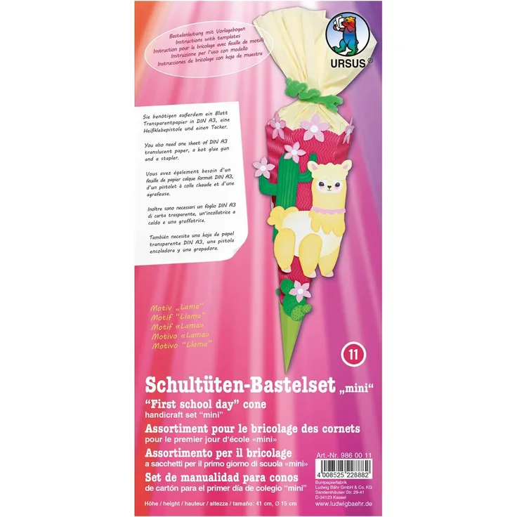 itenga Ursus Schultüten Bastelset Mini LAMA 41cm