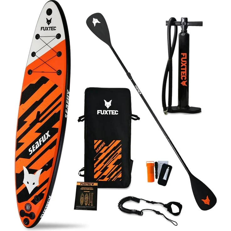 FUXTEC Stand Up Paddle Board FX-SUP320D1 Orange/Weiß/Schwarz – Bild 1