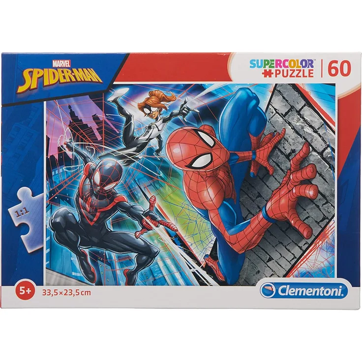 Clementoni 26048 Clementoni-26048-Supercolor Puzzle-Spiderman-60 Teile, Mehrfarben
