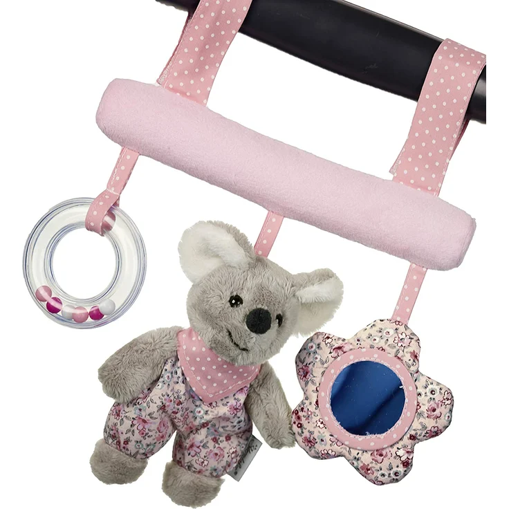 Sterntaler Spielzeug zum Aufhängen mit Klettverschluss, Maus Mabel, Inklusive Rassel, Alter: Für Babys ab der Geburt, Rosa/Mehrfarbig – Bild 4