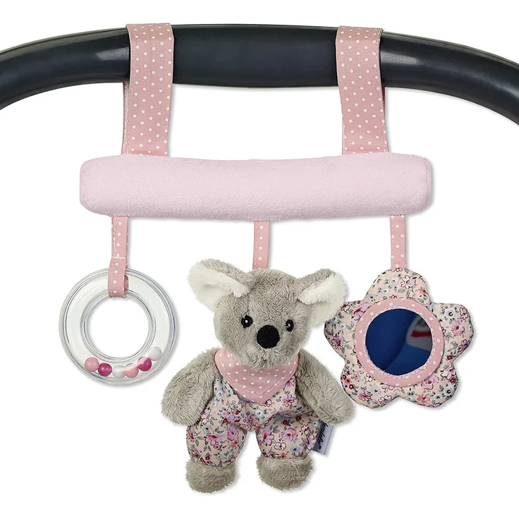Sterntaler Spielzeug zum Aufhängen mit Klettverschluss, Maus Mabel, Inklusive Rassel, Alter: Für Babys ab der Geburt, Rosa/Mehrfarbig