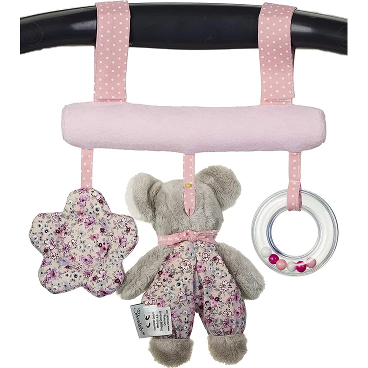 Sterntaler Spielzeug zum Aufhängen mit Klettverschluss, Maus Mabel, Inklusive Rassel, Alter: Für Babys ab der Geburt, Rosa/Mehrfarbig – Bild 2