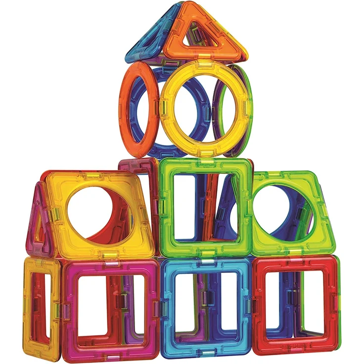 MAGFORMERS 715015 Basic 30 Magnetic Construction Set with Circle Pieces Basisset Plus, 30dlg, Blue, Red, Orange, Green, Purple – Bild 3