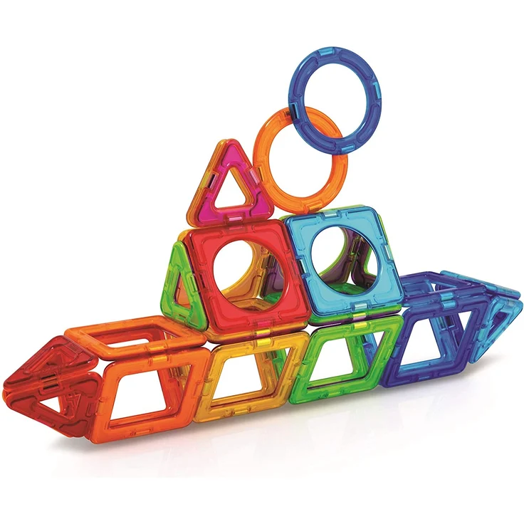 MAGFORMERS 715015 Basic 30 Magnetic Construction Set with Circle Pieces Basisset Plus, 30dlg, Blue, Red, Orange, Green, Purple – Bild 2