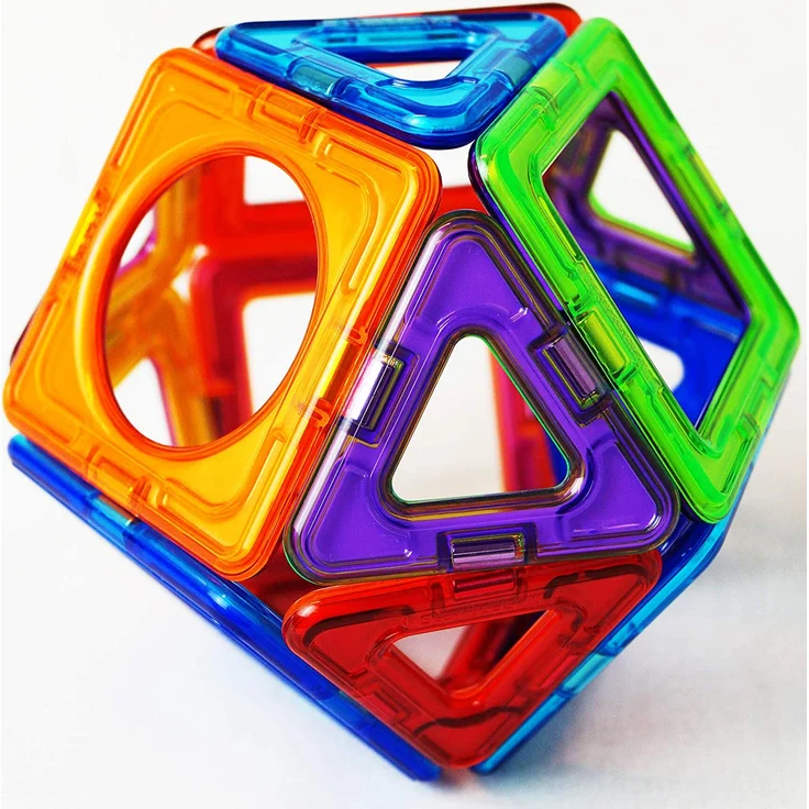 MAGFORMERS 715015 Basic 30 Magnetic Construction Set with Circle Pieces Basisset Plus, 30dlg, Blue, Red, Orange, Green, Purple – Bild 5