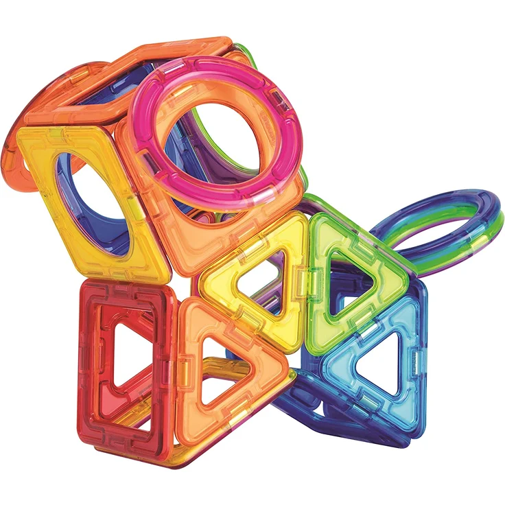 MAGFORMERS 715015 Basic 30 Magnetic Construction Set with Circle Pieces Basisset Plus, 30dlg, Blue, Red, Orange, Green, Purple – Bild 4
