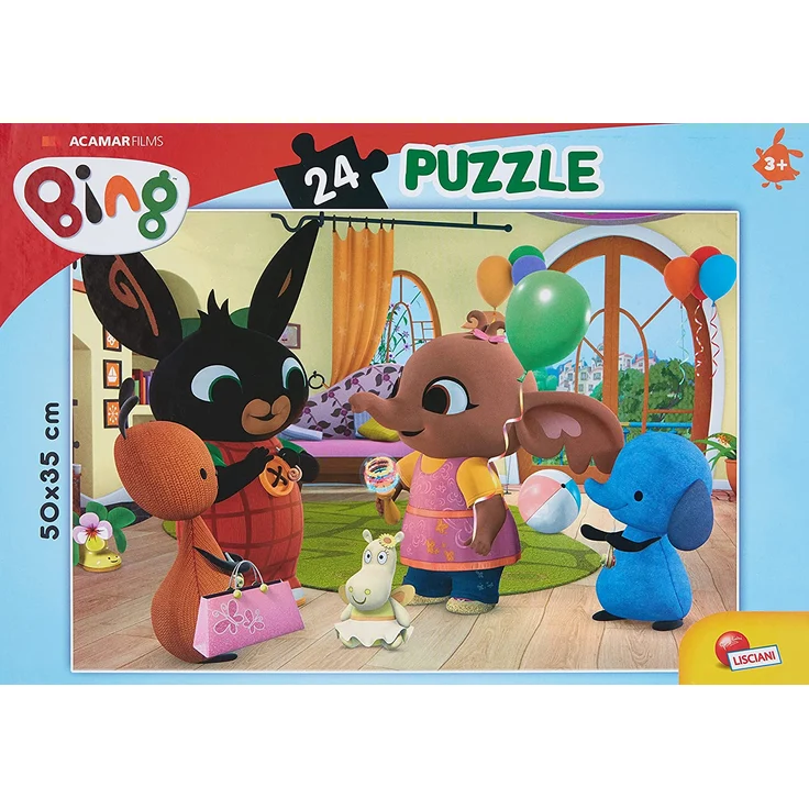 Liscianigiochi 77960 Plus Bing Facciamo Festa Puzzle Double Face 24, Mehrfarbig – Bild 1