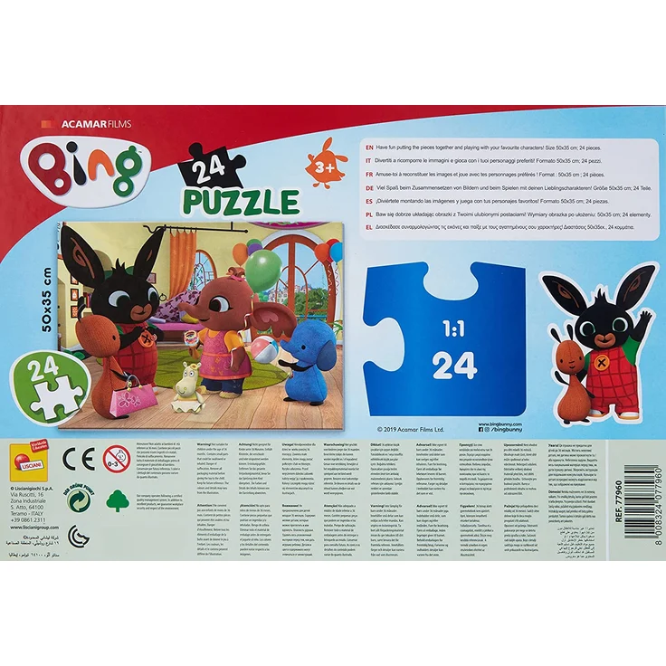 Liscianigiochi 77960 Plus Bing Facciamo Festa Puzzle Double Face 24, Mehrfarbig – Bild 3