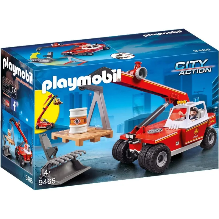PLAYMOBIL City Action 9465 Feuerwehr-Teleskoplader, Ab 5 Jahren