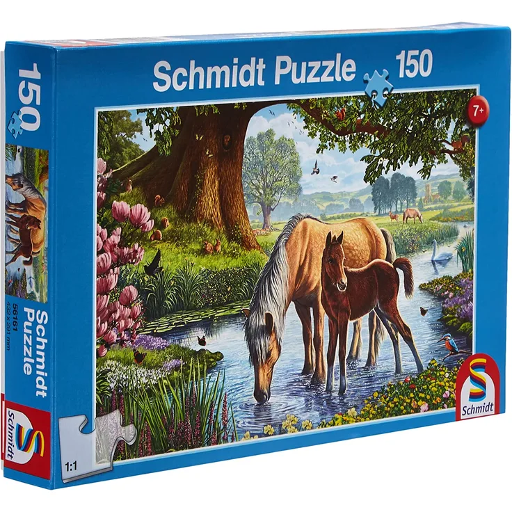Schmidt Spiele Puzzle 56161 Pferde am Bach, 150 Teile