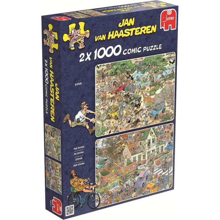 Jumbo 19001 - Jan van Haasteren - Der Sturm und Die Safari Puzzle, 2 x 1000 Teile