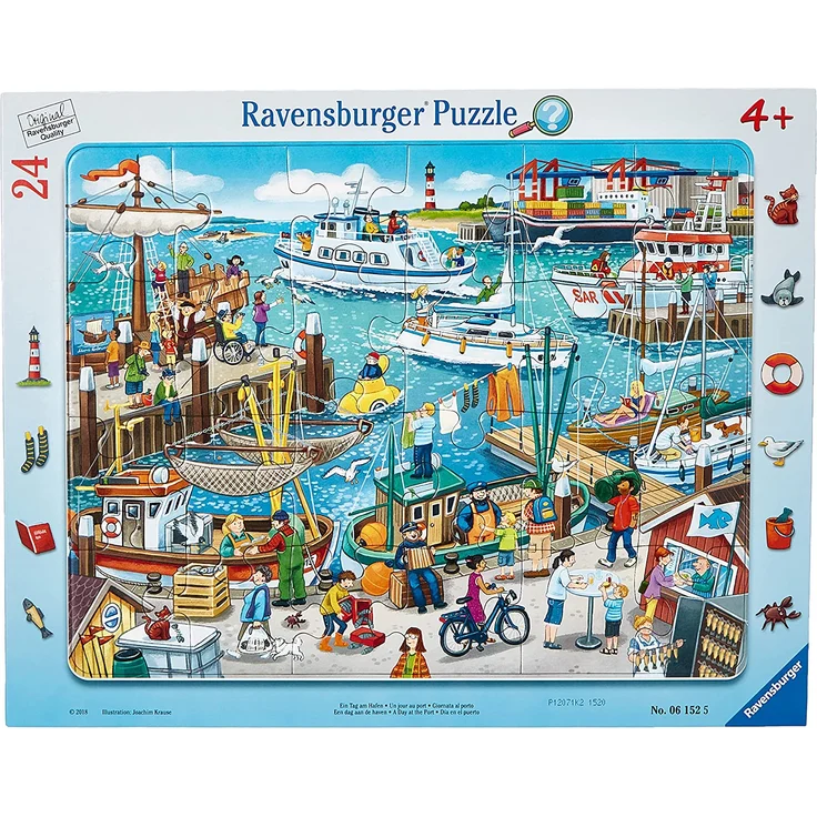 Ravensburger Kinderpuzzle 06152 - Ein Tag am Hafen - Rahmenpuzzle – Bild 1