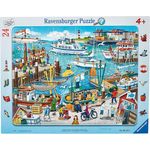 Ravensburger Kinderpuzzle 06152 - Ein Tag am Hafen - Rahmenpuzzle