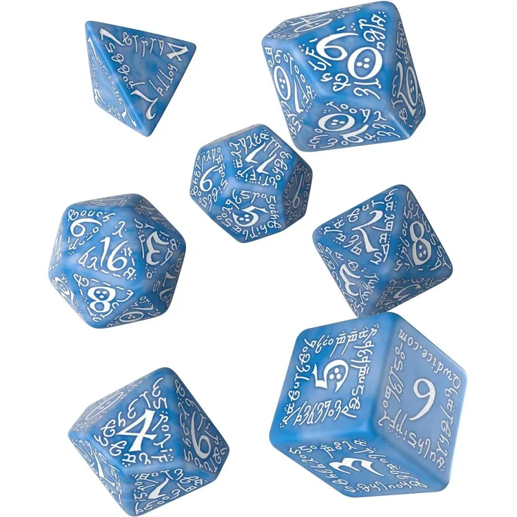 Q-Workshop ELV1R - Elvish Dice Set Glacier & White (7)