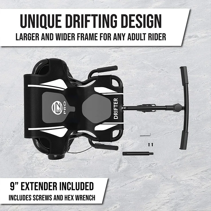EzyRoller Drifter Pro X Trike für Jugendliche und Kinder ab 10 Jahre und Erwachsene Dreirad Drifttrike Dreiradscooter schwarz – Bild 3