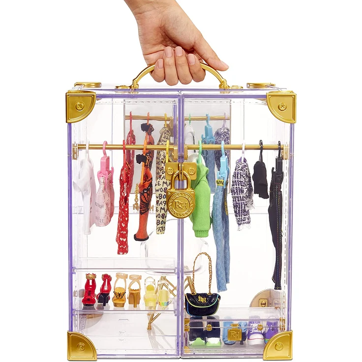 MGA Entertainment 'Rainbow High Deluxe Fashion Closet', tragbarer transparenter Acryl-Spielzeugschrank mit 31 Modeteile, 41,8 x 35,2 x 26,5 cm, ab 6 Jahren - Preisvergleich – Bild 6