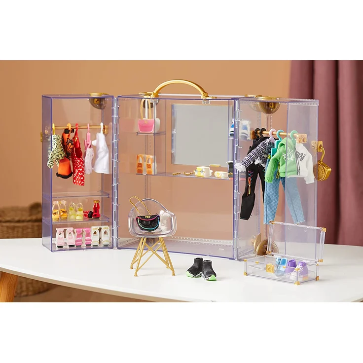 MGA Entertainment 'Rainbow High Deluxe Fashion Closet', tragbarer transparenter Acryl-Spielzeugschrank mit 31 Modeteile, 41,8 x 35,2 x 26,5 cm, ab 6 Jahren - Preisvergleich – Bild 7