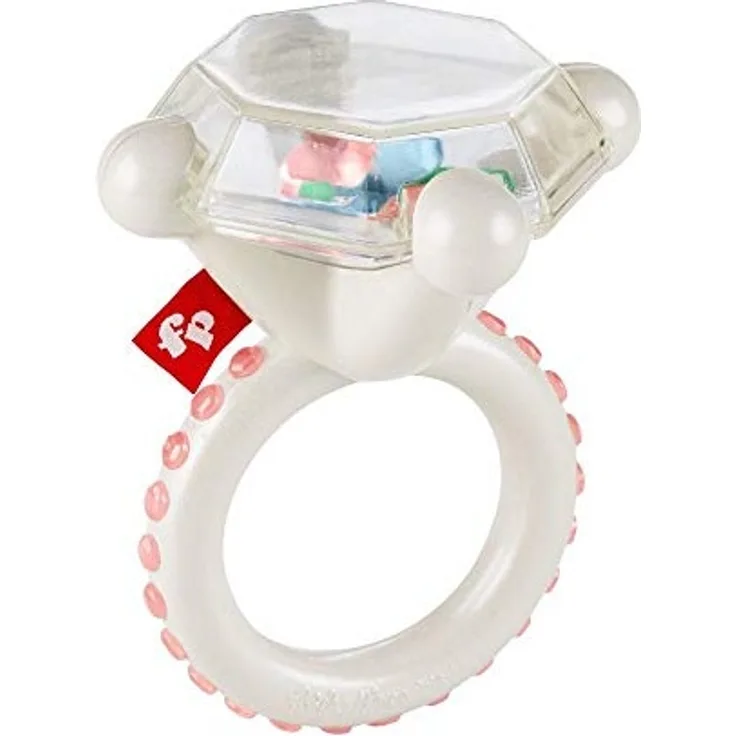 Fisher-Price GJD35 - Diamant Beißring, Babyrassel und Beißspielzeug, ab 3 Monaten