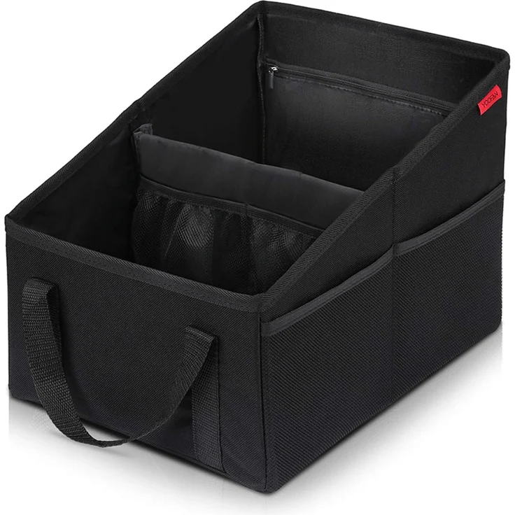 Autositz Organizer für Vorder- und Rücksitz, Sitzaufbewahrungstasche für Erwachsene und Kinder, mit Becherhaltern, Gurtbefestigung und Staufächern für Spielzeug, Bücher, Snacks und andere Utensilien – Bild 1