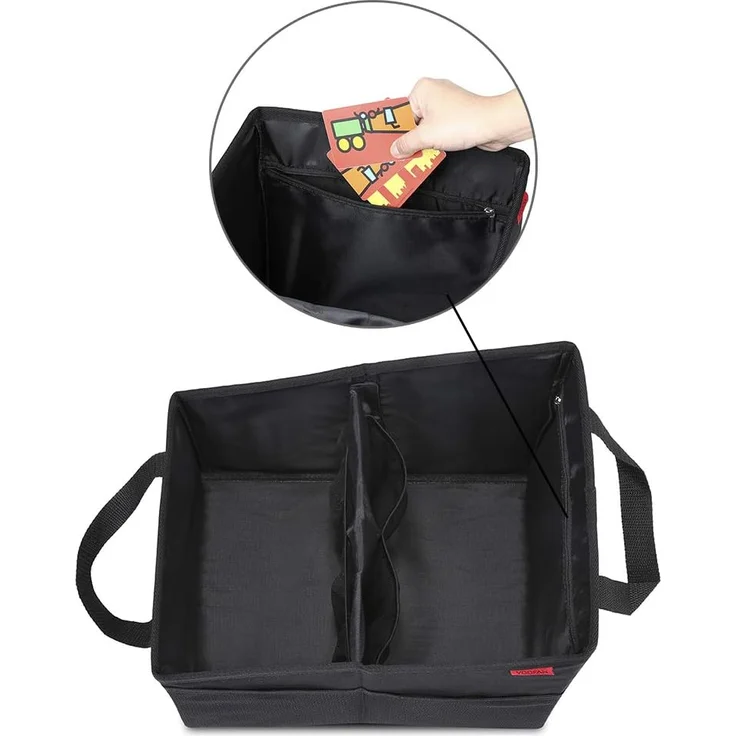 Autositz Organizer für Vorder- und Rücksitz, Sitzaufbewahrungstasche für Erwachsene und Kinder, mit Becherhaltern, Gurtbefestigung und Staufächern für Spielzeug, Bücher, Snacks und andere Utensilien – Bild 5