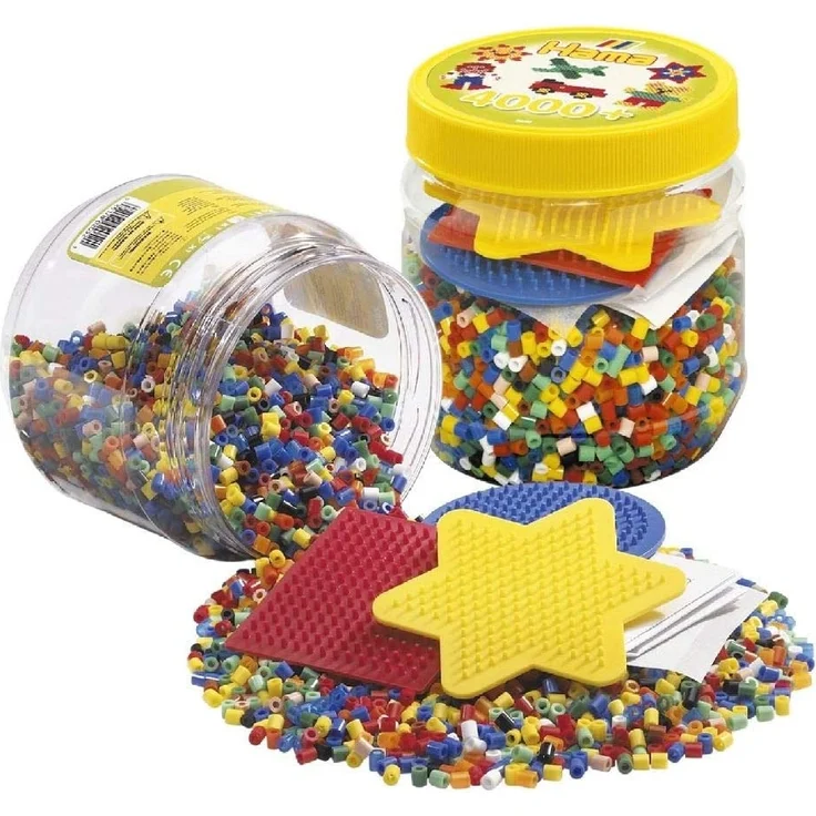 HAMA Dose gelb und farbige Platten 4000 Stück – Bild 1